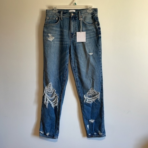Pistola High Rise Distressed Blue Jeans - Picture 2 of 15